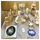 Fenton Satin Custard, Santa, Angels, Shepherds &