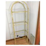 Bamboo Look shelf w/glass shelves 24x11x72" H