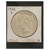 1926 S Silver Peace Dollar