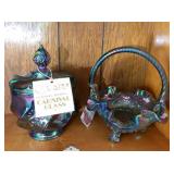 Fenton Blue Carnival Cover Candy & Fenton Blue