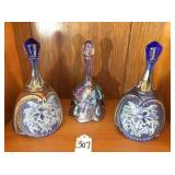 3) Fenton Blue Carnival Bells