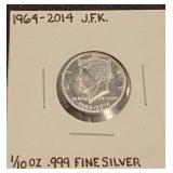 1964-2014 JFK 1/10 oz  .999 Fine Silver