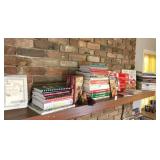 books on mantel