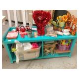 Decorative bench w/arts & crafts supplies