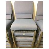 Set of 5 blue, interlocking chairs