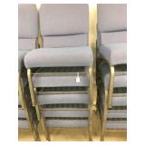 Set of 5 blue, interlocking chairs