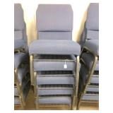 Set of 5 blue, interlocking chairs