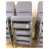 Set of 5 blue, interlocking chairs