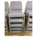 Set of 5 blue, interlocking chairs