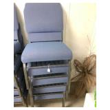 Set of 5 blue, interlocking chairs