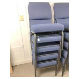 Set of 5 blue, interlocking chairs