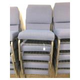 Set of 5 blue, interlocking chairs