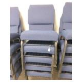 Set of 5 blue, interlocking chairs