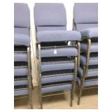 Set of 5 blue, interlocking chairs