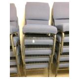 Set of 5 blue, interlocking chairs