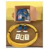 100ft electr wire & supplies & box internet wire