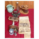 Antique view master & view cards, humidor, vintage