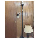 pole lamp & brass lamp