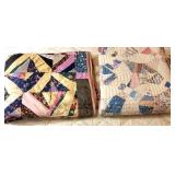 2-hand sewn quilts - quite worn