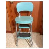 vintage teal green metal step stool