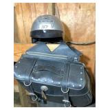 motorcycle helmet & saddle bags