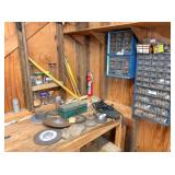 grinding discs, brushes, hardware & parts bins