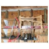 wood planes, lug wrenches & bow saw