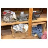 Skill saw, sander, jig saw (all work) & shop rags