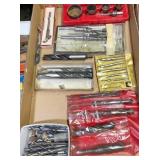 box of large drill bits & hole saw