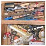 welding gloves, welding rods, screwdrivers &