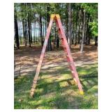 8 ft fiberglass ladder w alum. steps both sides