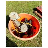 tub of scrap electric tools