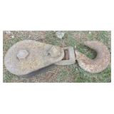 large cable pulley & hook 28' long