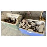 2 chest of iron & plastic plumbing parts