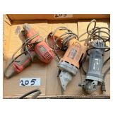 B&D 3/8 drill, nibbler, Kobalt side grinder