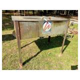 parts washer sink on angle iron legs 49x29x40H