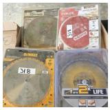2 new & 3 used chop saw blades