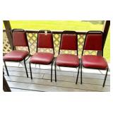 4) chairs--metal frame w/cushioned seat & back