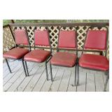 4) chairs--metal frame w/cushioned seat & back