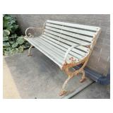 4 ft park bench - metal frame w/wood slats