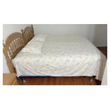 King bed: oak headboard, Hollywood frame, sheets &