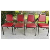 4) chairs--metal frame w/cushioned seat & back