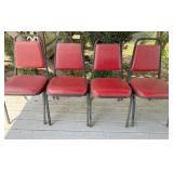 4) chairs--metal frame w/cushioned seat & back
