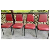 4) chairs--metal frame w/cushioned seat & back