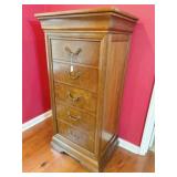 5-drawer oak cabinet w/jewelry box top 26x20x53 H