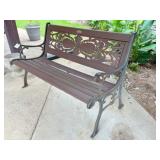 4 ft park bench--metal frame w/wood slats