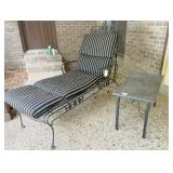 Iron recliner lounge chair & table 31x16x19 H