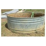 6 ft x 2 ft galvanized water trough- holds water