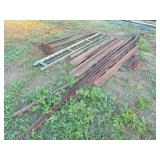 scrap metal: pipe, c-channel, rollers, 2) purlins