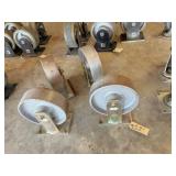 4) 8" solid metal rigid castors 3-1/2x5-1/2 or